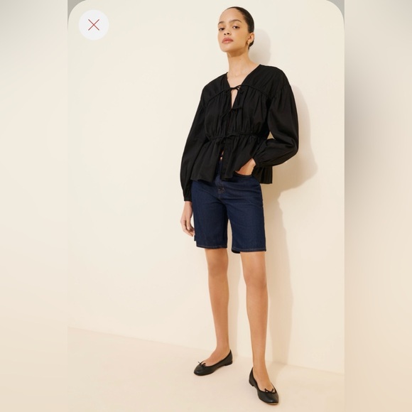 Modern Citizen Hira Cotton Tie Front Blouse | Size L - Picture 3 of 5